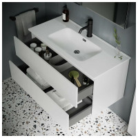Подвесная тумба Sancos Urban 1190x450x550, c двумя ящиками оснащенными доводчиками, белый глянец, арт. UR120-2W