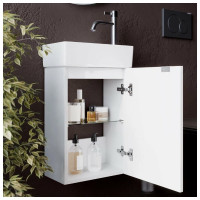 Подвесная тумба Sancos Mini 355x205x500, с распашной дверцей, внутри 1 полка, белый глянец, арт. MN35WR