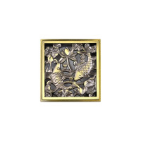 Горизонтальный трап BRONZE DE LUXE выход с дизайн-решеткой Рыбы 21980-5602