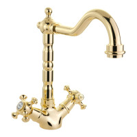 Смеситель для раковины Migliore PRESTIGE излив "змейка", донный клапан "click-clack", золото 31616