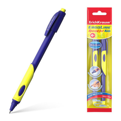 Шариковая ручка ErichKrause ErgoLine Kids Stick&Grip NeonUltra Glide Technology 58524