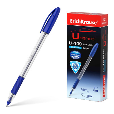 Шариковая ручка ErichKrause U-109 Stick&Grip Classic 53742