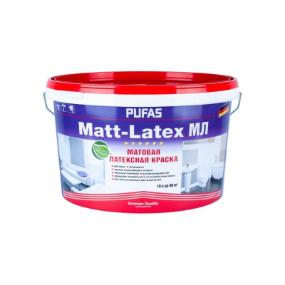 Краска моющаяся латексная матовая Pufas MATT-LATEX тов-216457