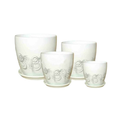 Сады Аурики Комплект керамика РС 31 Бутон Эфир люкс из 4х горшков d12cm 15cm 18cm 21см 045317