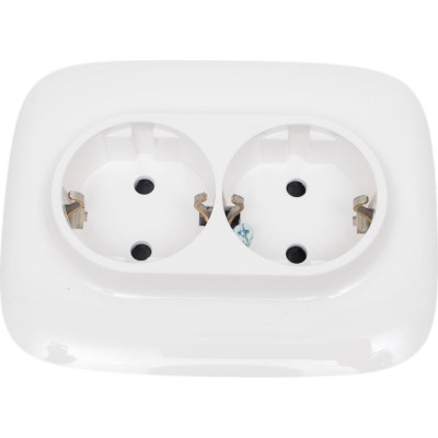 Legrand Valena ALLURE.Силовая розетка двойная 2х2К+З 16А 250В с лицевой панелью.С защитными шторками.Безвинтовые зажимы.Белая 753726