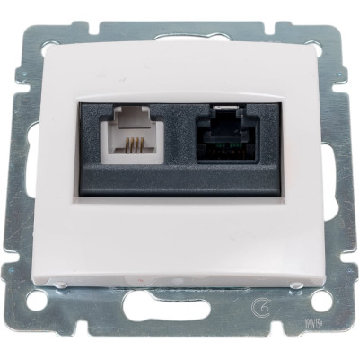 Legrand Розетка двойная RJ11+RJ45 категория 5e UTP Legrand Valena белый 770080