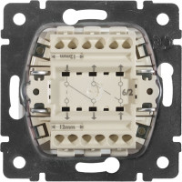 Переключатель Legrand двухклавишный Legrand Valena 10А 250В схема 6/2 безвинтовые зажимы алюминий 770108