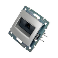 Розетка Legrand компьютерная RJ45 категория 5e UTP Legrand Valena с захватами алюминий 770230