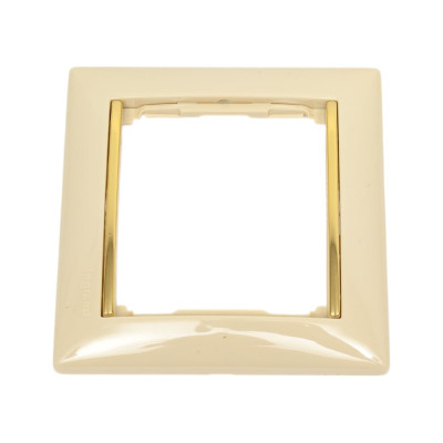 Рамка Legrand 1 пост Valena слоновая кость/золотой штрих 695646