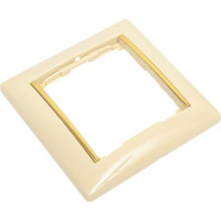 Рамка Legrand 1 пост Valena слоновая кость/золотой штрих 695646