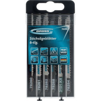 Набор полотен для электролобзика по дереву (6 шт.)  Profi, пластиковый кейс GROSS 78290