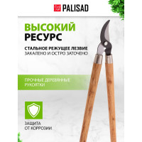 Сучкорез с загнутыми лезвиями 640мм PALISAD из углеродистой стали,деревянные ручки// 605665