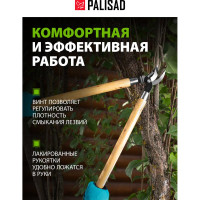 Сучкорез с загнутыми лезвиями 640мм PALISAD из углеродистой стали,деревянные ручки// 605665