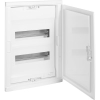 Щит Legrand встраиваемый Nedbox со скругленной дверью белой RAL 9010 2 рейки 24+4 модуля 001412