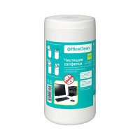 Чистящие салфетки OfficeClean влажные, универсальные, антибактериальные, в тубе, 100 шт. 249230