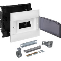 Пластиковый щиток Legrand Practibox S  Встраиваемый 1X8 Дымчатая дверь 134558
