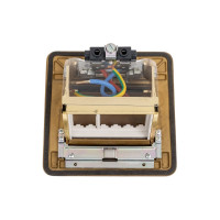 Выдвижной розеточный блок Legrand неукомплектованный - IP40 - 3 модуля - латунь 054015