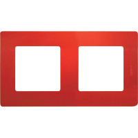 Рамка Legrand 2 поста Etika красный 672532