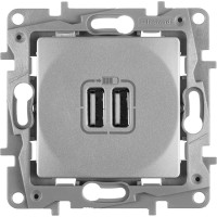 Зарядное устройство Legrand USB тип А / тип А Legrand Etika 3000мА 15Вт алюминий 672494