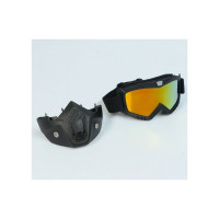 Очки-маска для езды на мототехнике СИМАЛЕНД разборные, золотой хром, черные 4295612