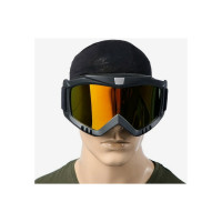 Очки-маска для езды на мототехнике СИМАЛЕНД разборные, золотой хром, черные 4295612