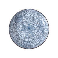 Тарелка ZDK Kitchen, Japanese Collection, цвет голубой, 17,5 см листочки 371596