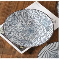 Тарелка ZDK Kitchen, Japanese Collection, цвет голубой, 17,5 см листочки 371596