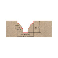 Фреза профильная для фасадов (33.5x24x79 мм; S=12 мм) Greencut BX11183