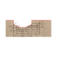 Фреза профильная для фасадов (32x12.5x57.5 мм; S=12 мм) Greencut BX11243
