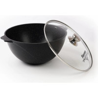 Казан для плова Мечта АП Гранит black 10 л, со стеклянной крышкой 511802