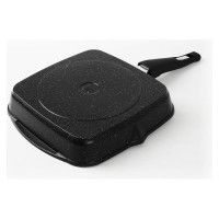 Квадратная сковорода-гриль Мечта АП Гранит black 26х26 см, со съемной ручкой и стеклянной крышкой с066802