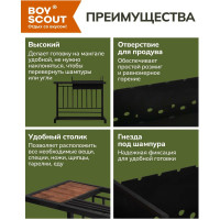 Стационарный мангал со столиком и дровницей BOYSCOUT ЛОФТ 930x510x1000 мм 61581