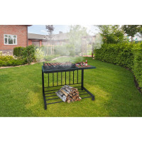 Стационарный мангал со столиком и дровницей BOYSCOUT ЛОФТ 930x510x1000 мм 61581