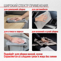 Салфетка SKYWAY микрофибра 50х70 см, серая S00902015