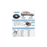 Универсальный уплотнитель проема двери Sonatex для Toyota, Nissan, Hyundai, KIA, бухта 14,2 м 102749