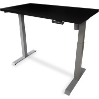 Стол StolStoya МОТОР UP с регулируемой высотой подстолье серое и столешница МДФ эмаль черная 140x70 SE211ISB14070