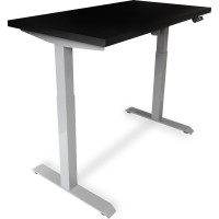 Стол StolStoya МОТОР UP с регулируемой высотой подстолье серое и столешница МДФ эмаль черная 140x70 SE211ISB14070