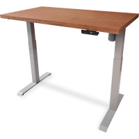 Стол StolStoya МОТОР UP с регулируемой высотой подстолье серое и столешница МДФ шпон дуб европейский SE211ISDE12065