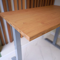 Стол StolStoya МОТОР UP с регулируемой высотой подстолье серое и столешница МДФ шпон дуб европейский SE211ISDE12065