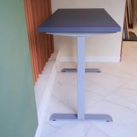 Стол StolStoya МОТОР UP с регулируемой высотой подстолье серое и столешница МДФ эмаль сланцево-серая SE211ISSS14070