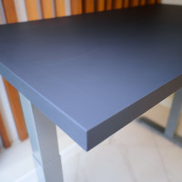 Стол StolStoya МОТОР UP с регулируемой высотой подстолье серое и столешница МДФ эмаль сланцево-серая SE211ISSS14070