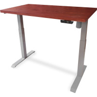 Стол StolStoya МОТОР UP с регулируемой высотой подстолье серое и столешница МДФ шпон красное дерево SE211ISKD14070