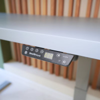 Стол StolStoya МОТОР UP с регулируемой высотой подстолье серое и столешница МДФ эмаль серая 140x70 SE211ISS14070