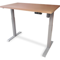 Стол StolStoya МОТОР UP с регулируемой высотой подстолье серое и столешница МДФ шпон беленый дуб 140x70 SE211ISBD14070
