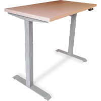 Стол StolStoya МОТОР UP с регулируемой высотой подстолье серое и столешница МДФ шпон беленый дуб 140x70 SE211ISBD14070