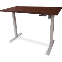 Стол StolStoya МОТОР UP с регулируемой высотой подстолье серое и столешница МДФ шпон венге 120x65 SE211ISV12065