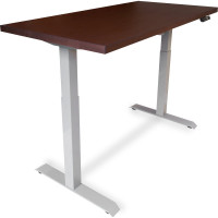 Стол StolStoya МОТОР UP с регулируемой высотой подстолье серое и столешница МДФ шпон венге 120x65 SE211ISV12065