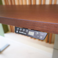 Стол StolStoya МОТОР UP с регулируемой высотой подстолье серое и столешница МДФ шпон венге 120x65 SE211ISV12065