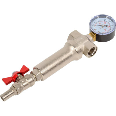 Промывной фильтр механической очистки воды с манометром ALTSTREAM В-В 1" 100 мкм 014110203