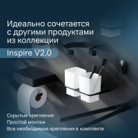Двойной стеклянный стакан с настенным держателем AM.PM Inspire 2.0, черный A50A343422